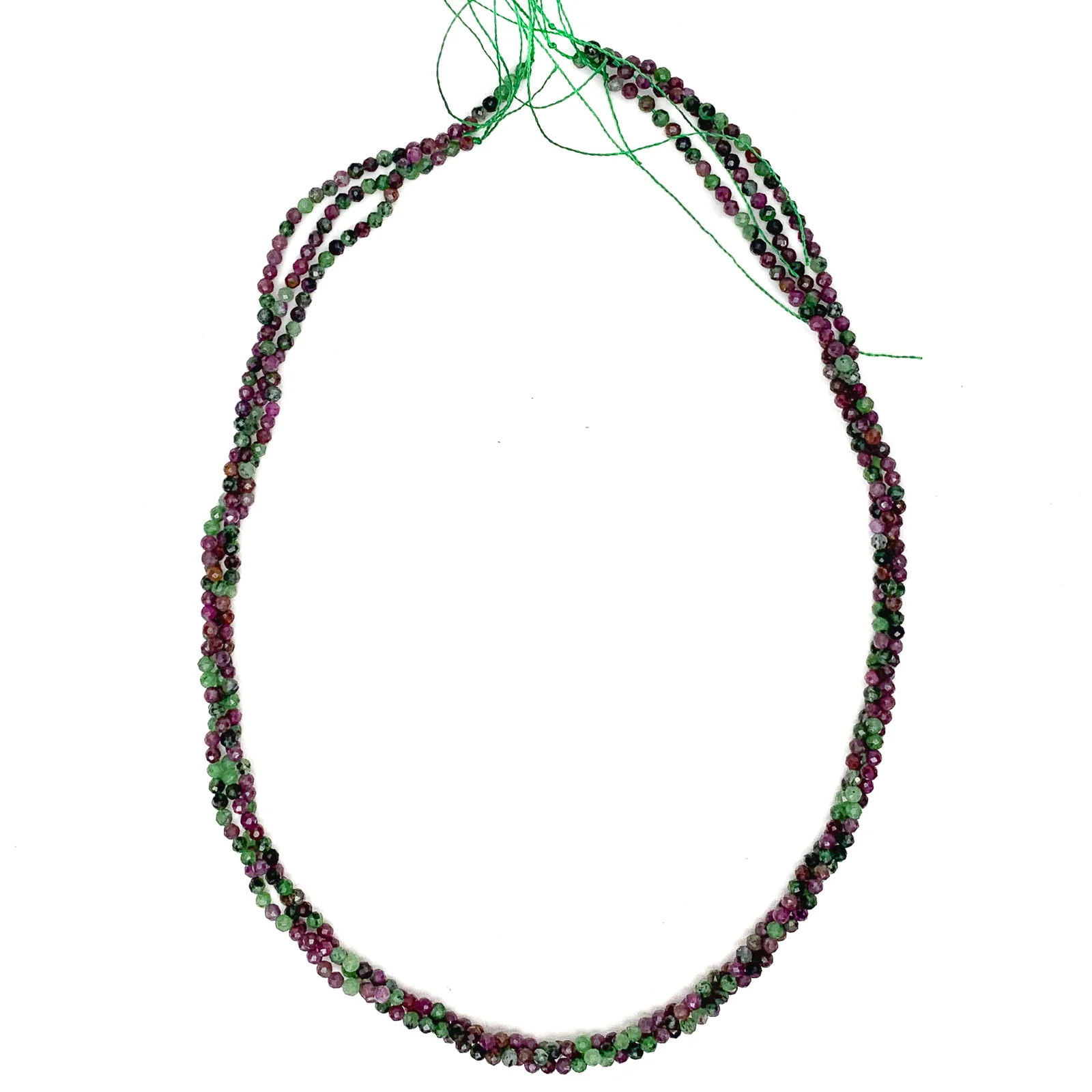 Ruby Zoisite 2.5mm Variegated Faceted Rounds Bead Strand - Image 4