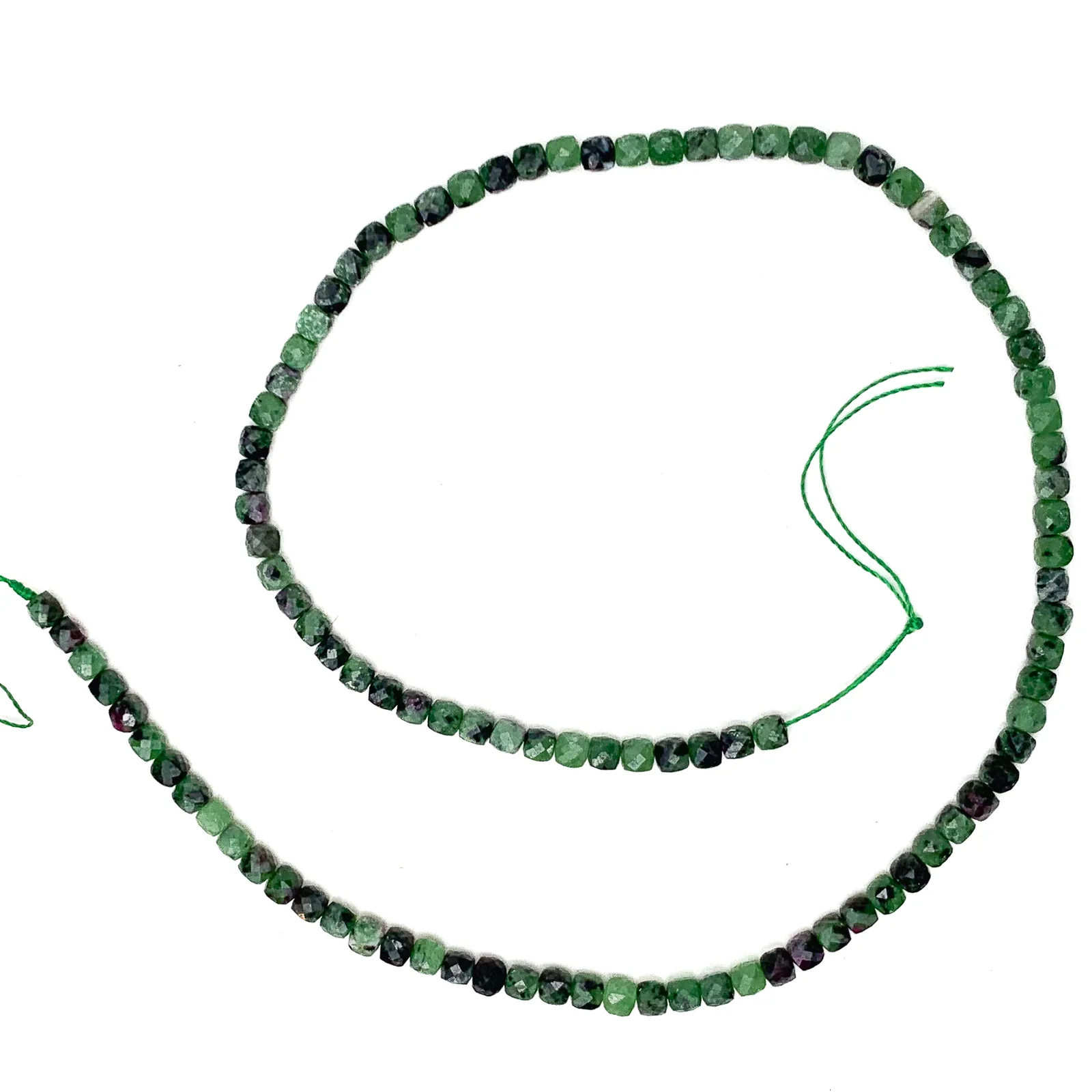 Ruby Zoisite 4mm Faceted Cubes Bead Strand - Image 2