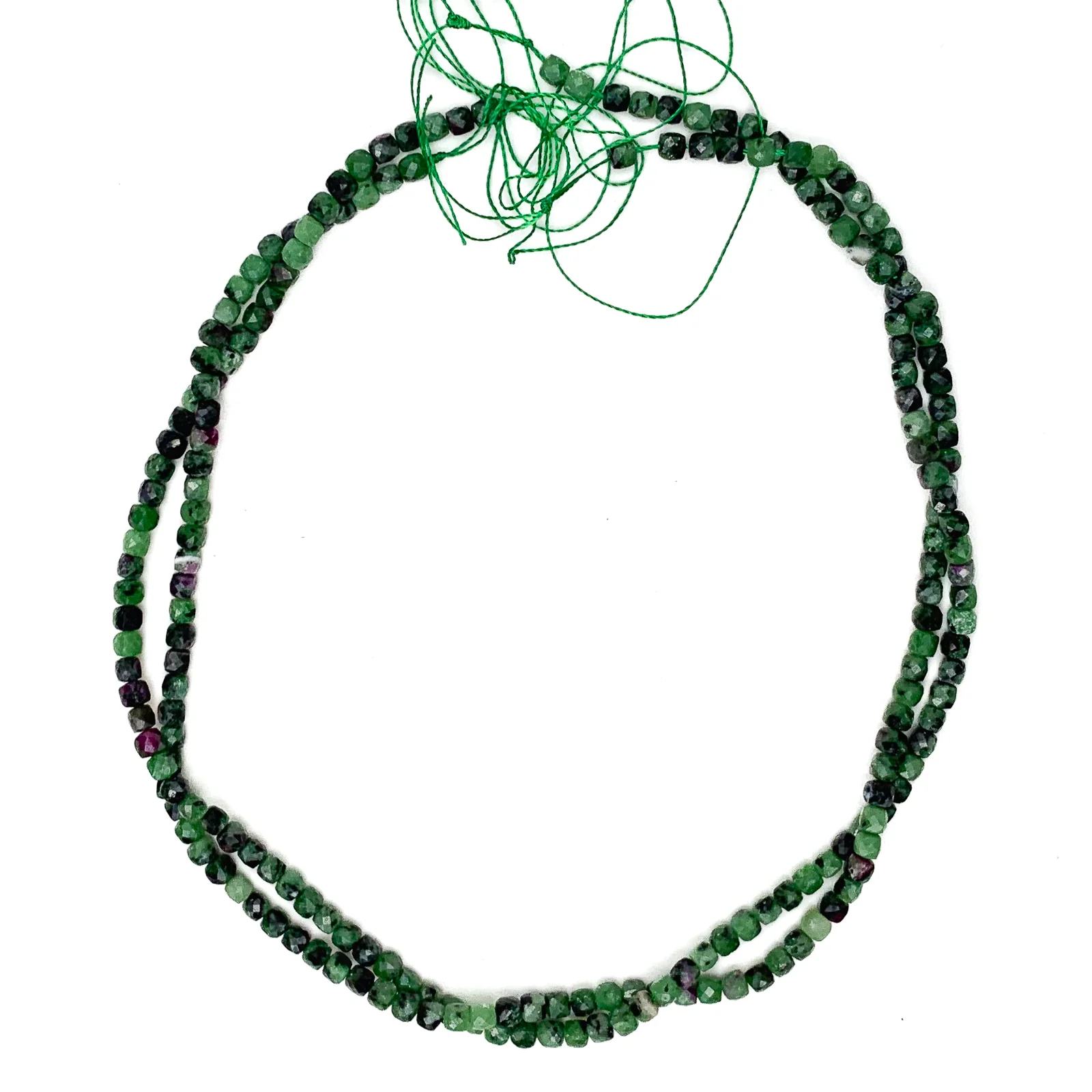 Ruby Zoisite 4mm Faceted Cubes Bead Strand - Image 4
