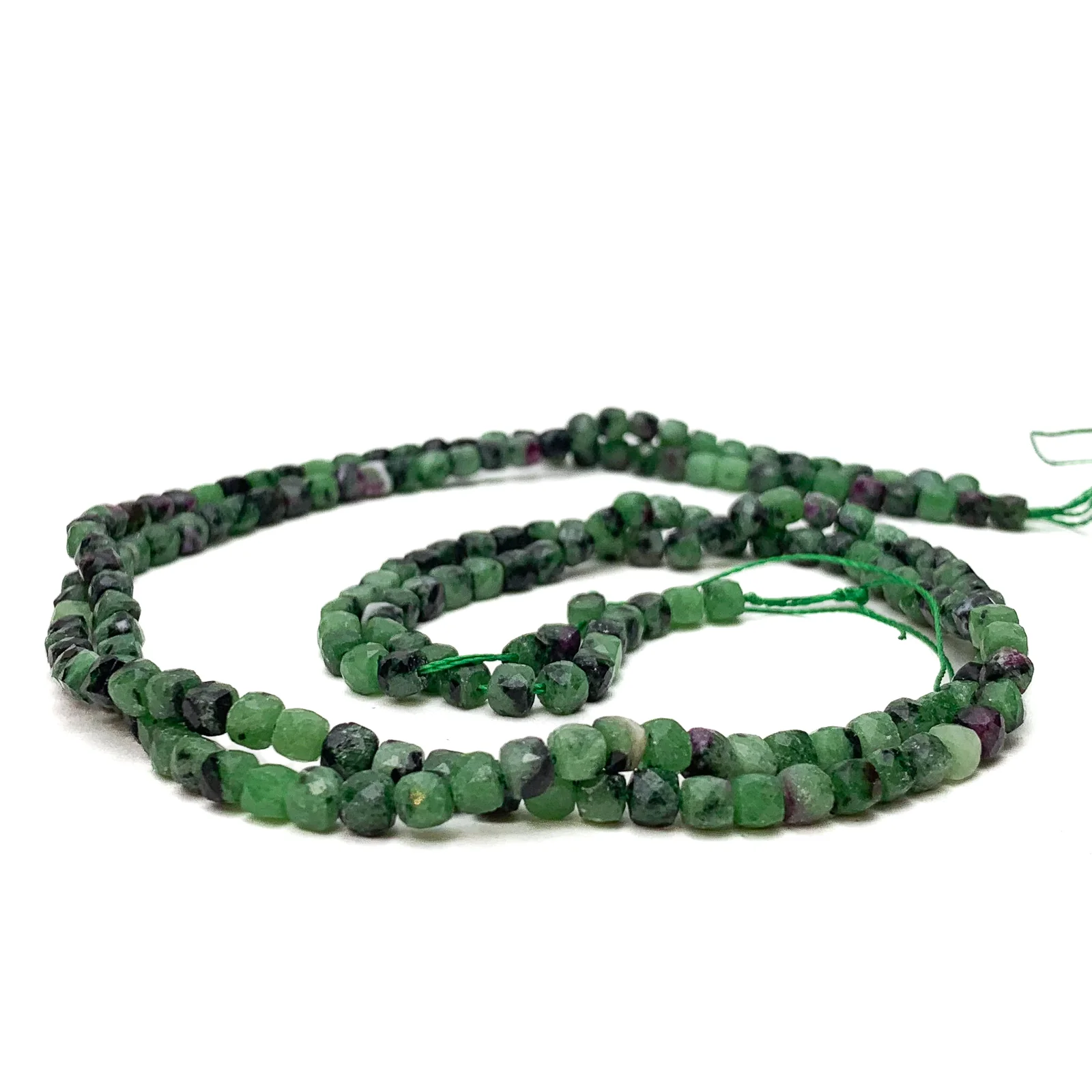 Ruby Zoisite 4mm Faceted Cubes Bead Strand - Image 5