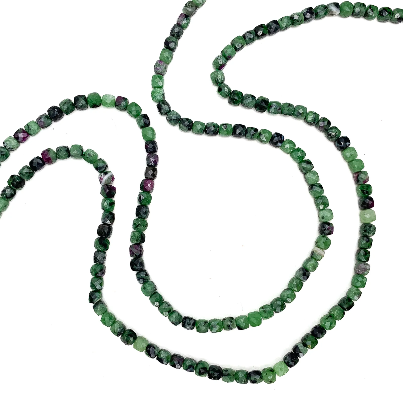 Ruby Zoisite 4mm Faceted Cubes Bead Strand - Image 6