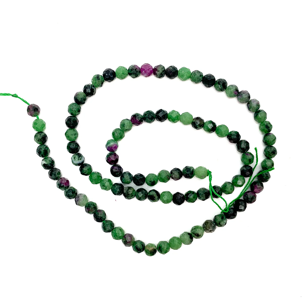 Ruby Zoisite 4mm Faceted Rounds Strand - Image 2