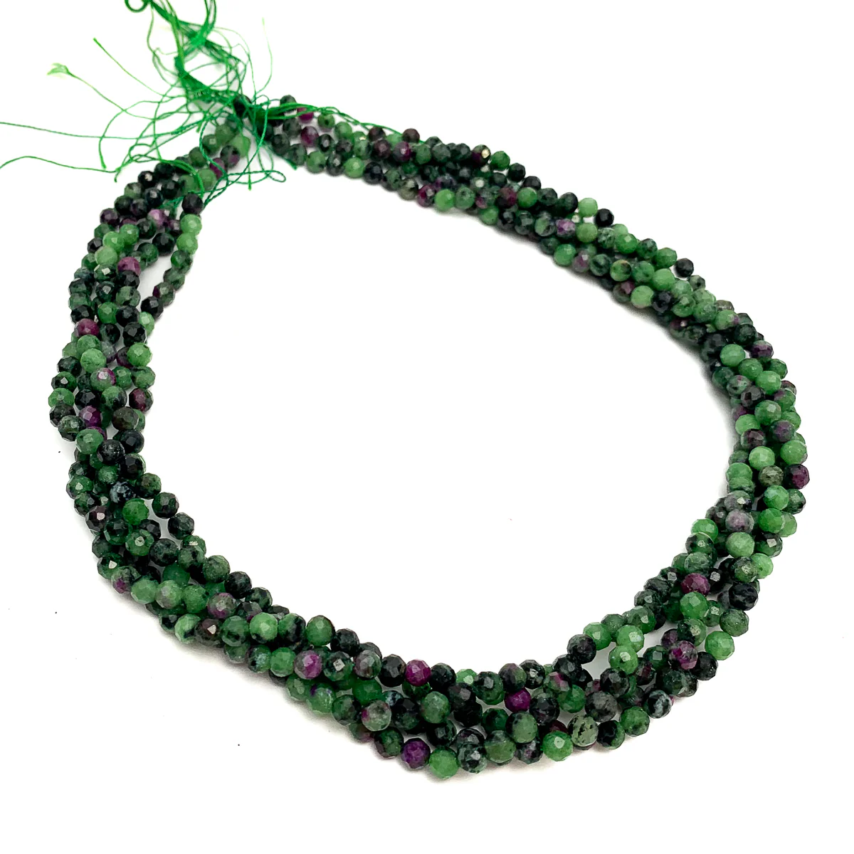 Ruby Zoisite 4mm Faceted Rounds Strand - Image 3