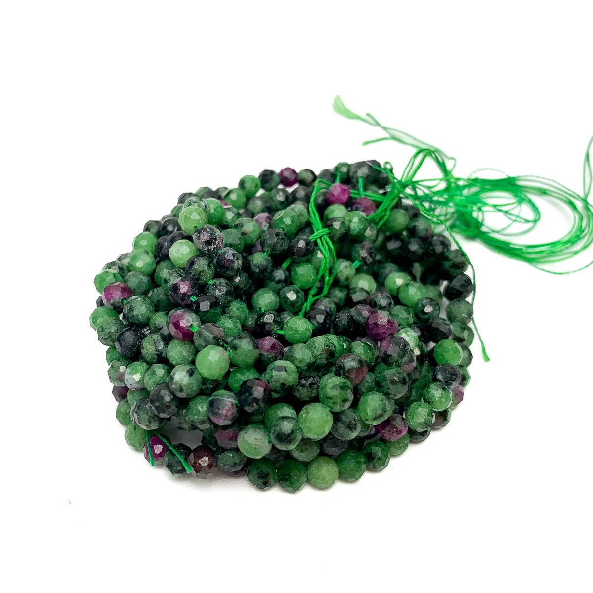 Ruby Zoisite 4mm Faceted Rounds Strand - Image 4