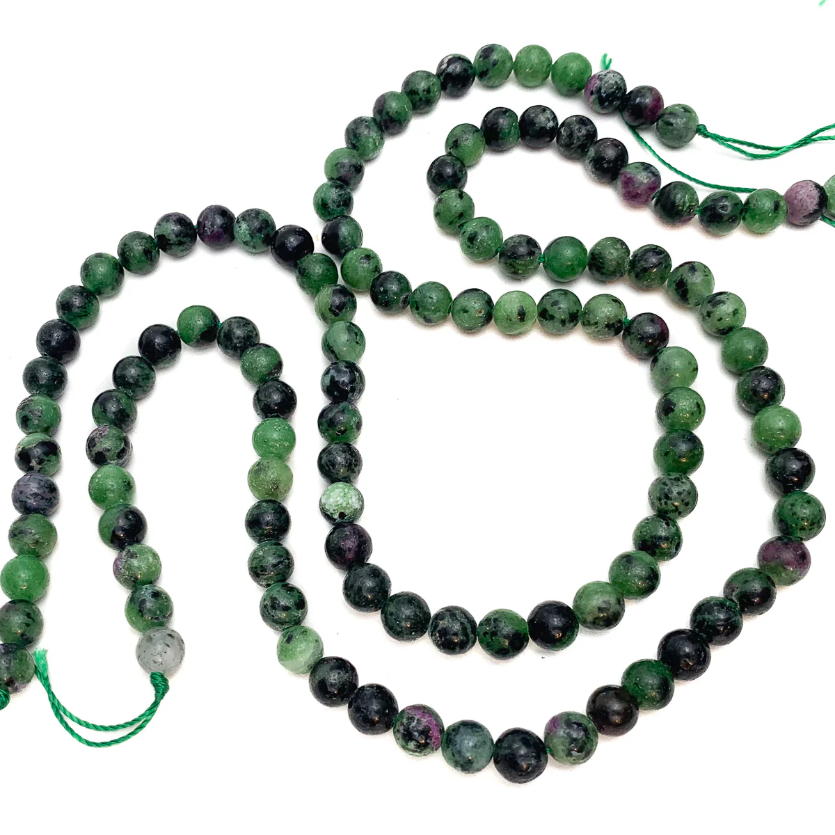 Ruby Zoisite 7mm Smooth Rounds Bead Strand - Image 6