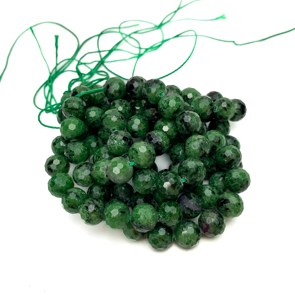 Ruby Zoisite 8mm Faceted Rounds Strand - Image 2