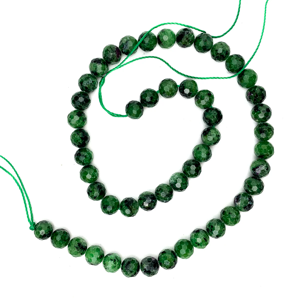 Ruby Zoisite 8mm Faceted Rounds Strand - Image 3