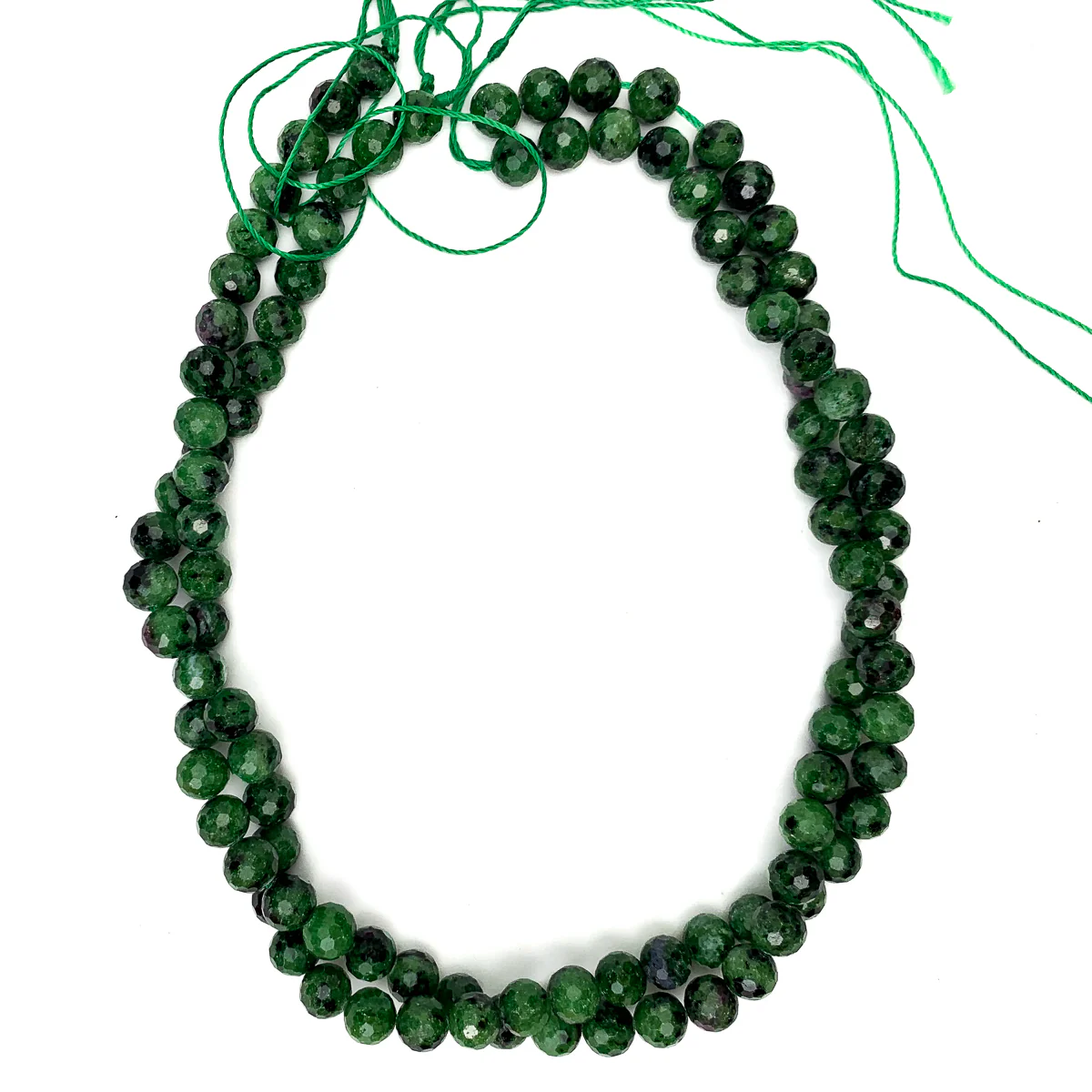 Ruby Zoisite 8mm Faceted Rounds Strand - Image 4