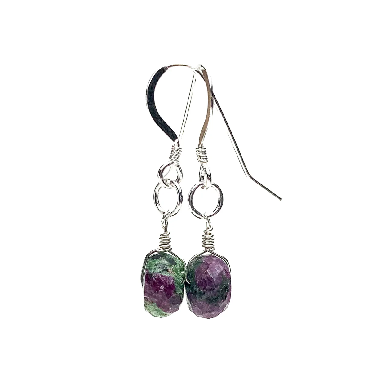 Ruby Zoisite Earrings With Sterling Silver French Earwires - Image 2