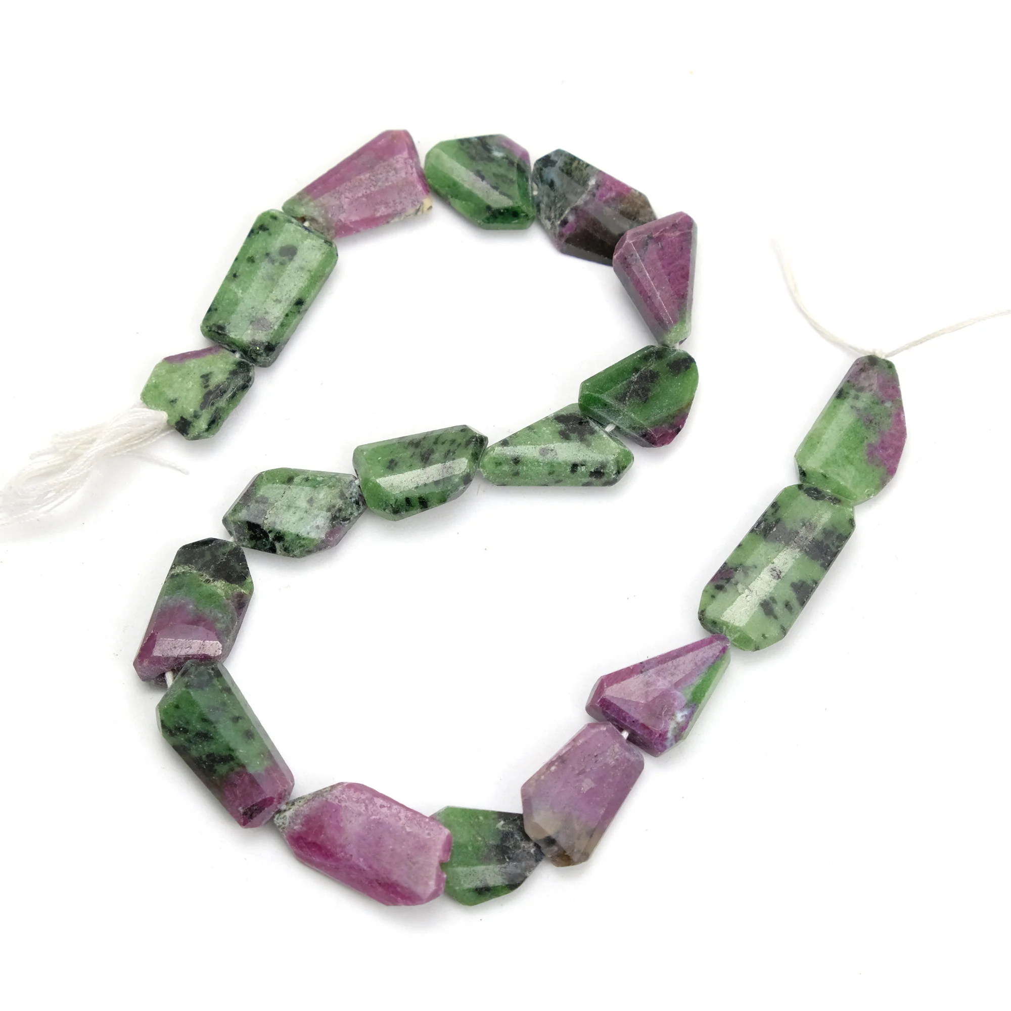 Ruby Zoisite Fine Faceted Nuggets Strand - Image 4