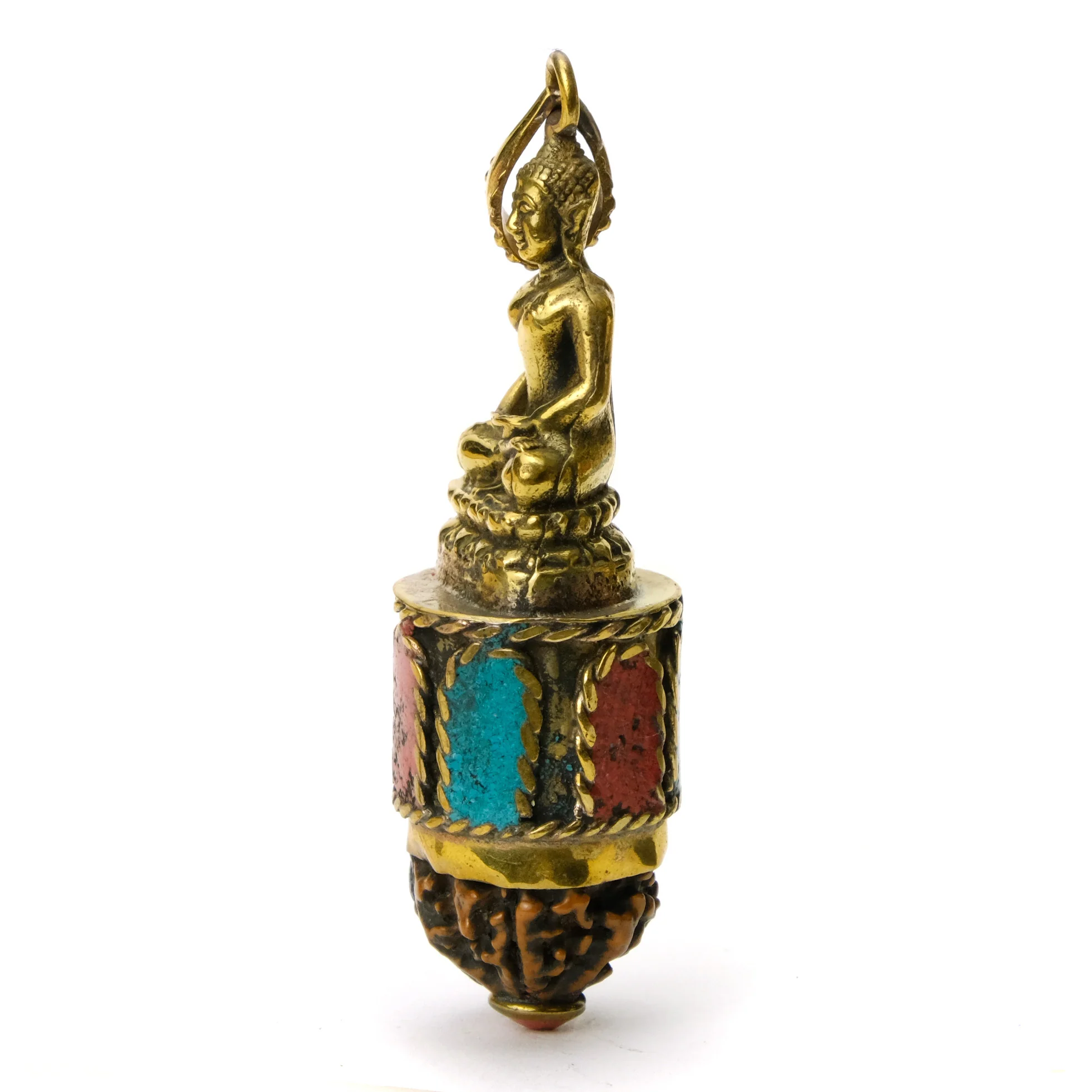 Rudraksha Prayer Bead with Lord Buddha Pendant #  44 / 1 - Image 2