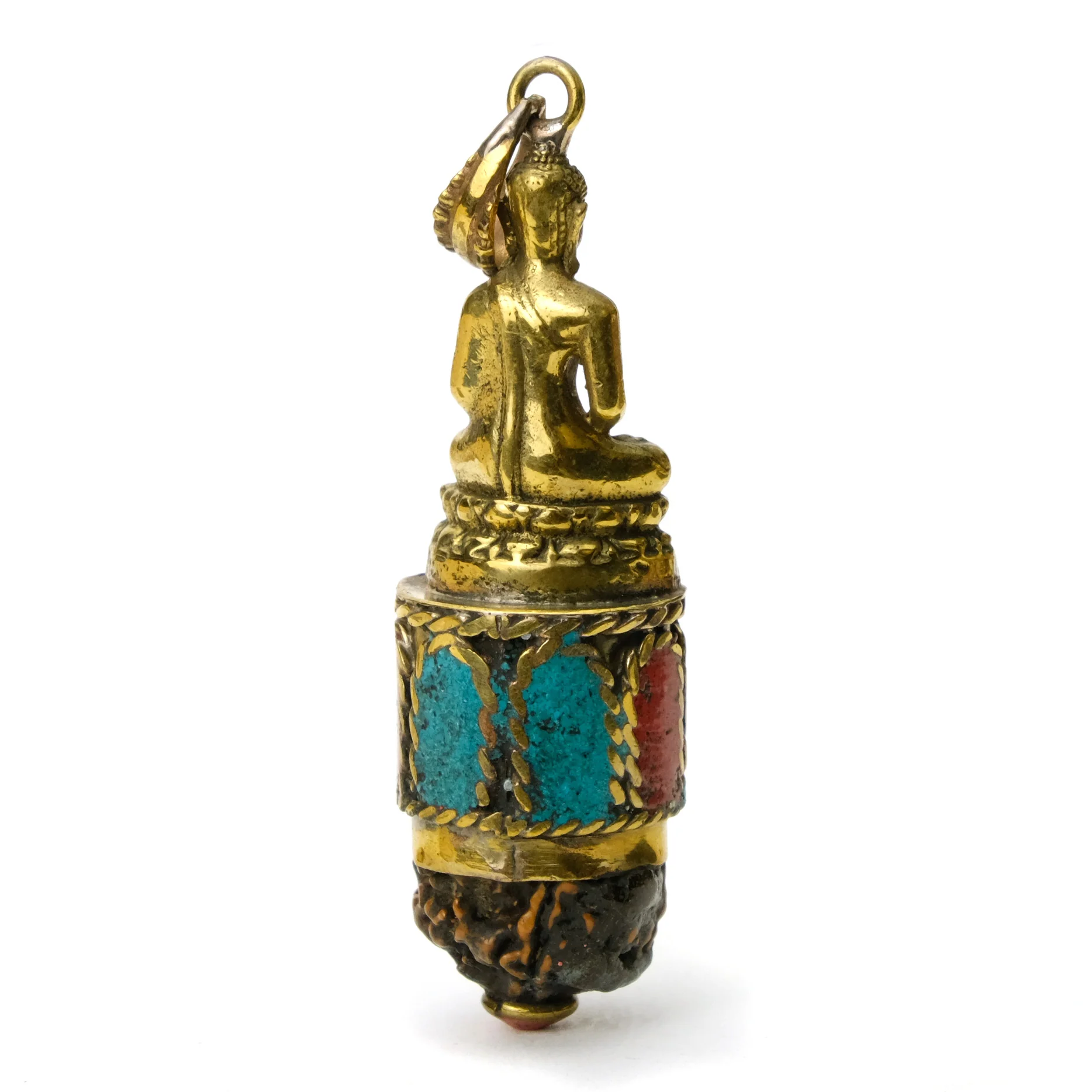 Rudraksha Prayer Bead with Lord Buddha Pendant #  44 / 1 - Image 3