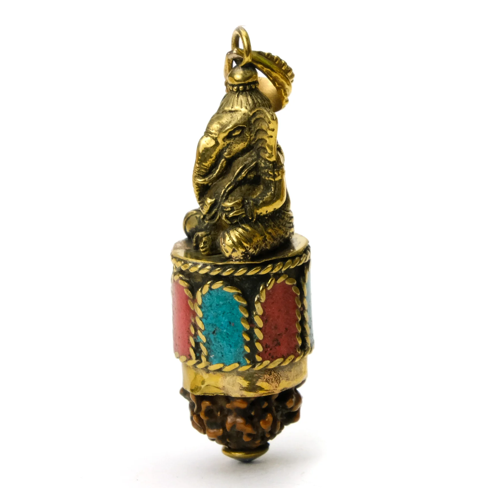 Rudraksha Prayer Bead with Lord Ganesha Pendant # 44 / 2 - Image 2