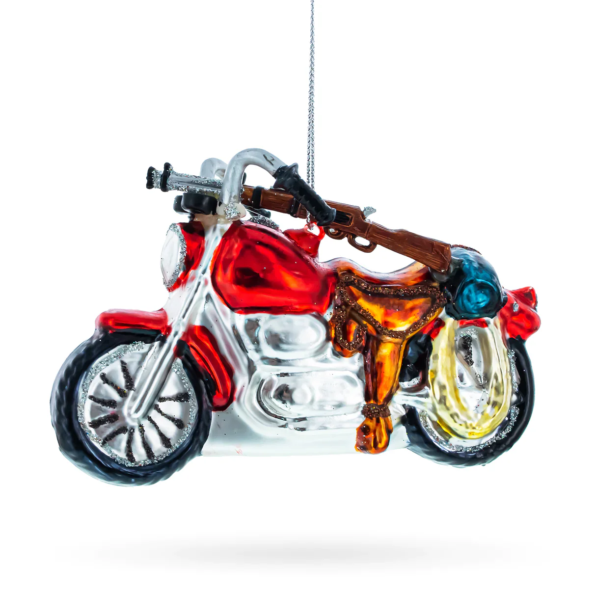 Rugged Red Motorcycle Ornament PS - Image 2