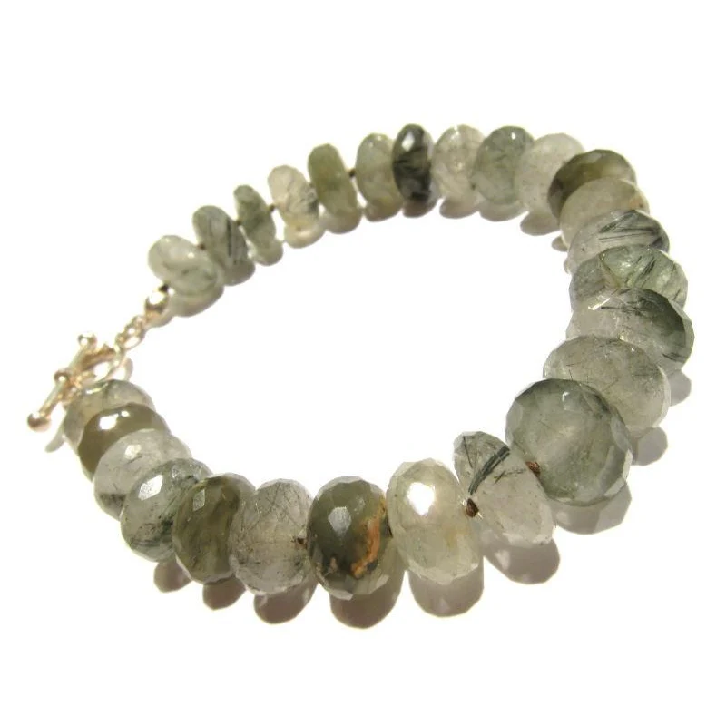 Rutilated Quartz Knotted Bracelet with Sterling Silver Toggle Clasp - Image 3