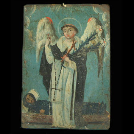 San Vincente Ferrer Antique Mexican Retablo #114 - Image 2
