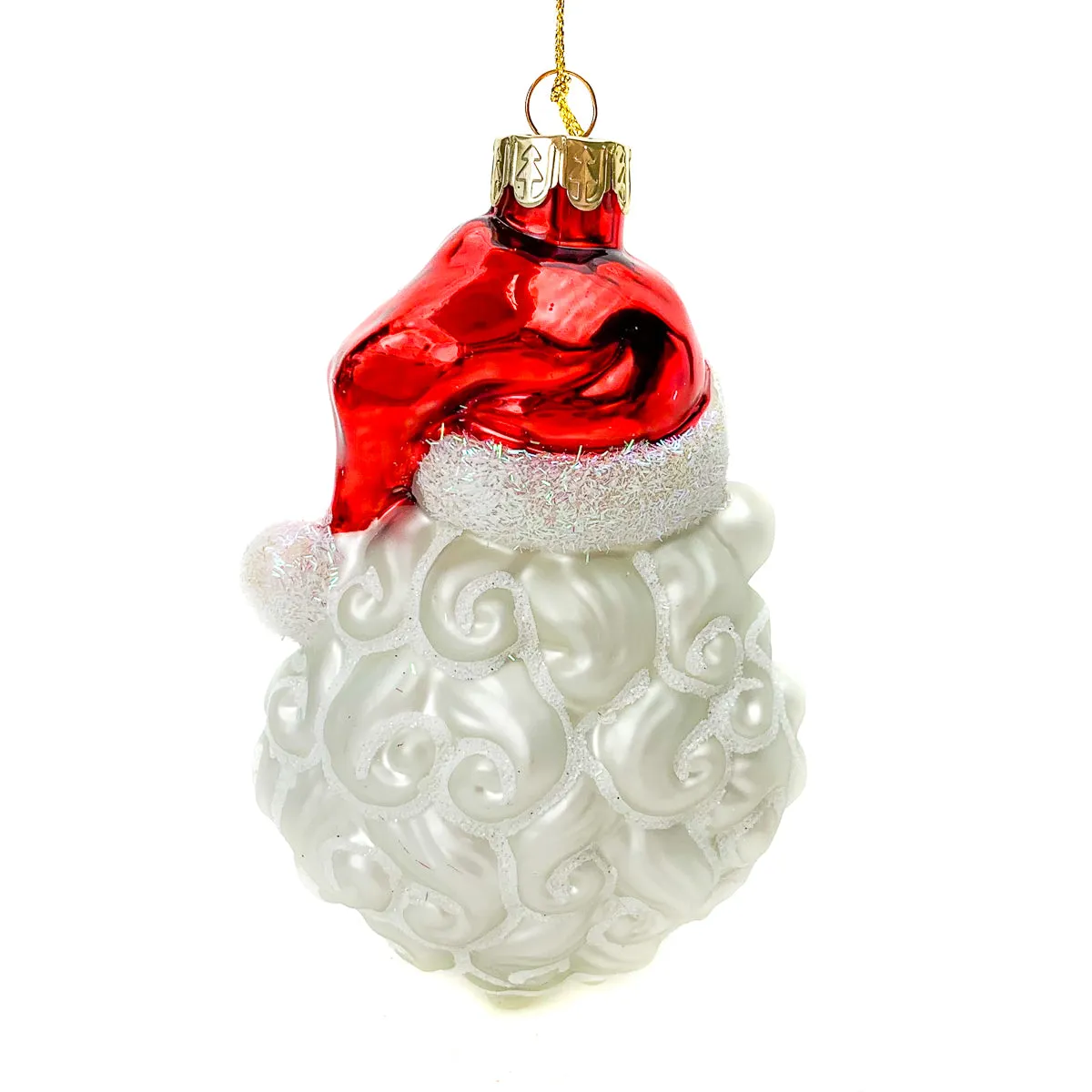 Santa Claus with Face Mask Ornament Large - Image 3