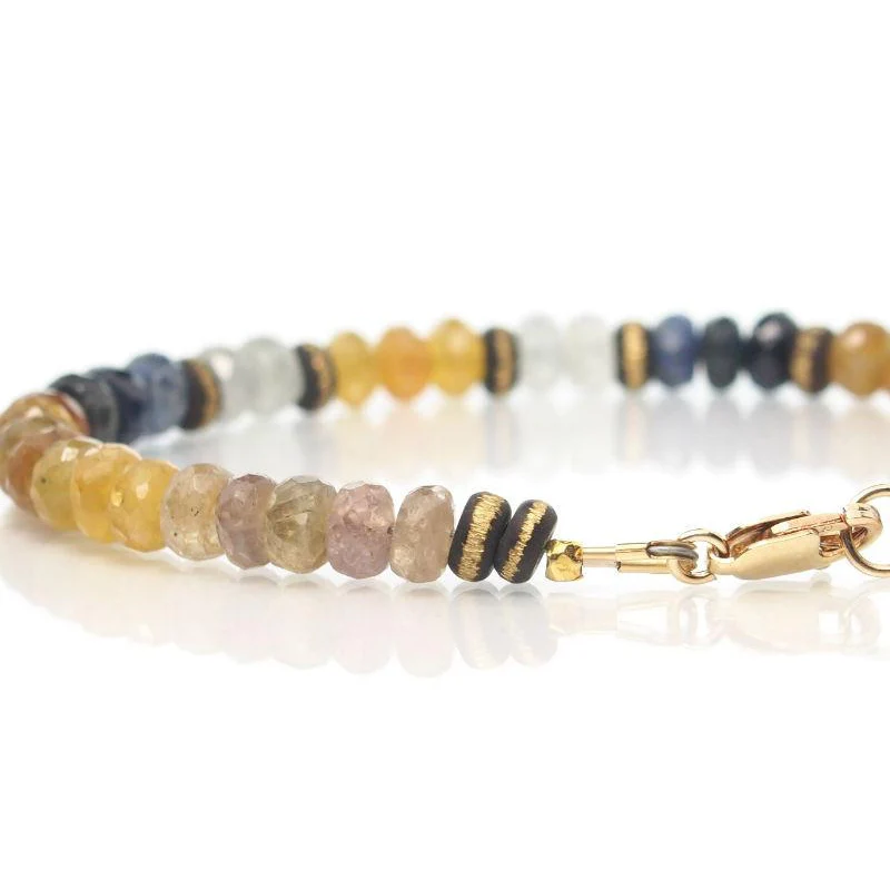 Sapphire Bracelet with Gold Filled Lobster Claw Clasp - Image 3