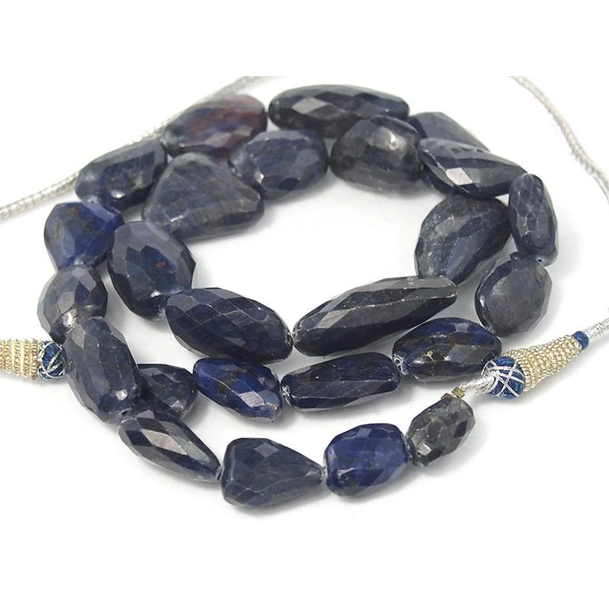 Sapphire Faceted Graduated Nugget Strand - Image 4