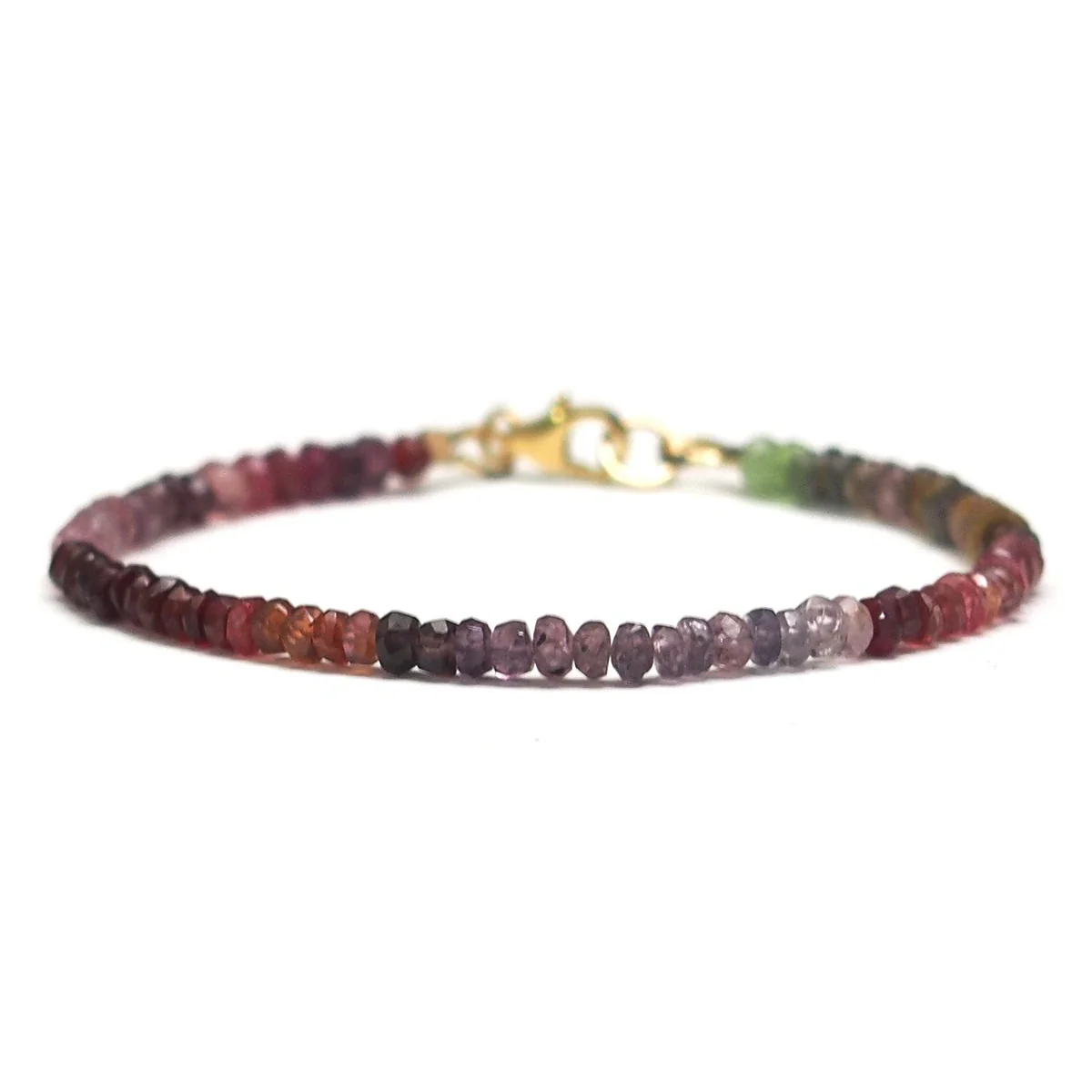 Sapphire Faceted Rondelle Bracelet with Gold Filled Lobster Claw Clasp - Image 2
