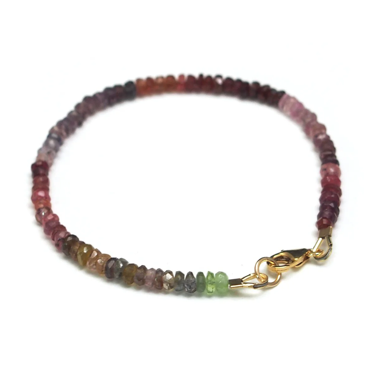 Sapphire Faceted Rondelle Bracelet with Gold Filled Lobster Claw Clasp - Image 3