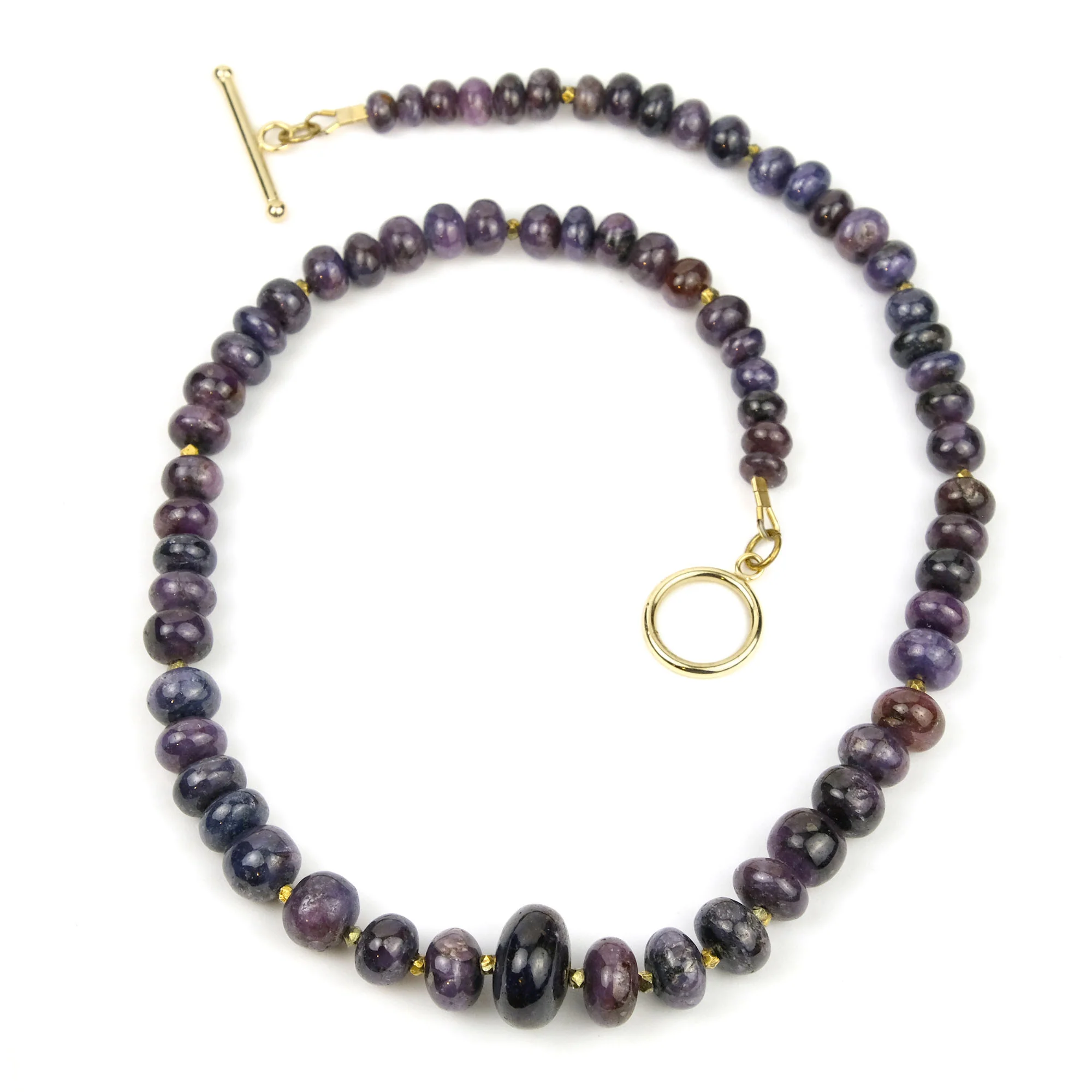 Sapphire Necklace with Gold Filled Toggle Clasp - Image 2