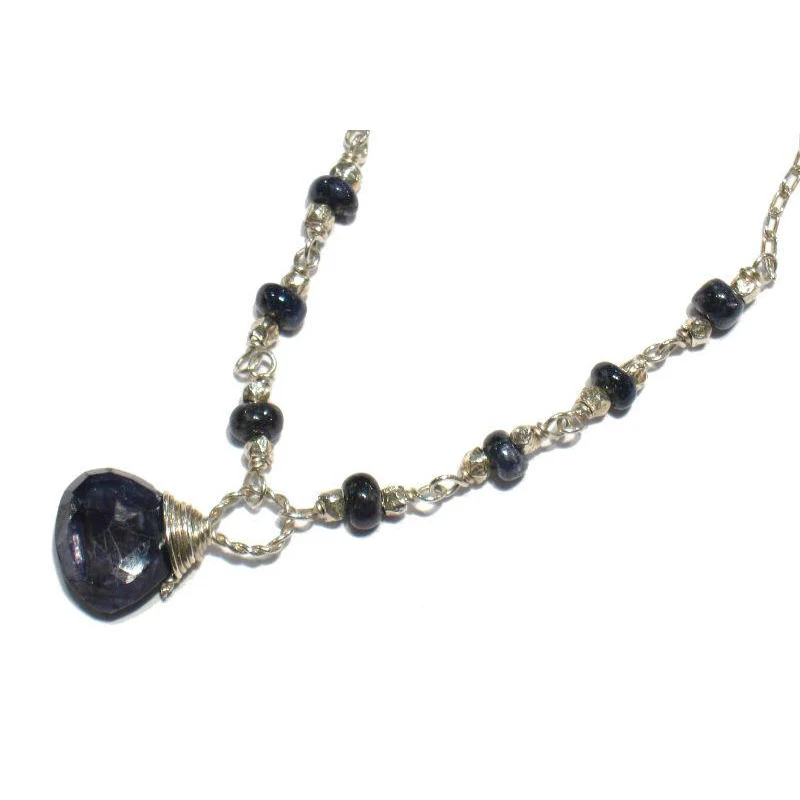Sapphire Chain Necklace with Sterling Silver Trigger Clasp - Image 4