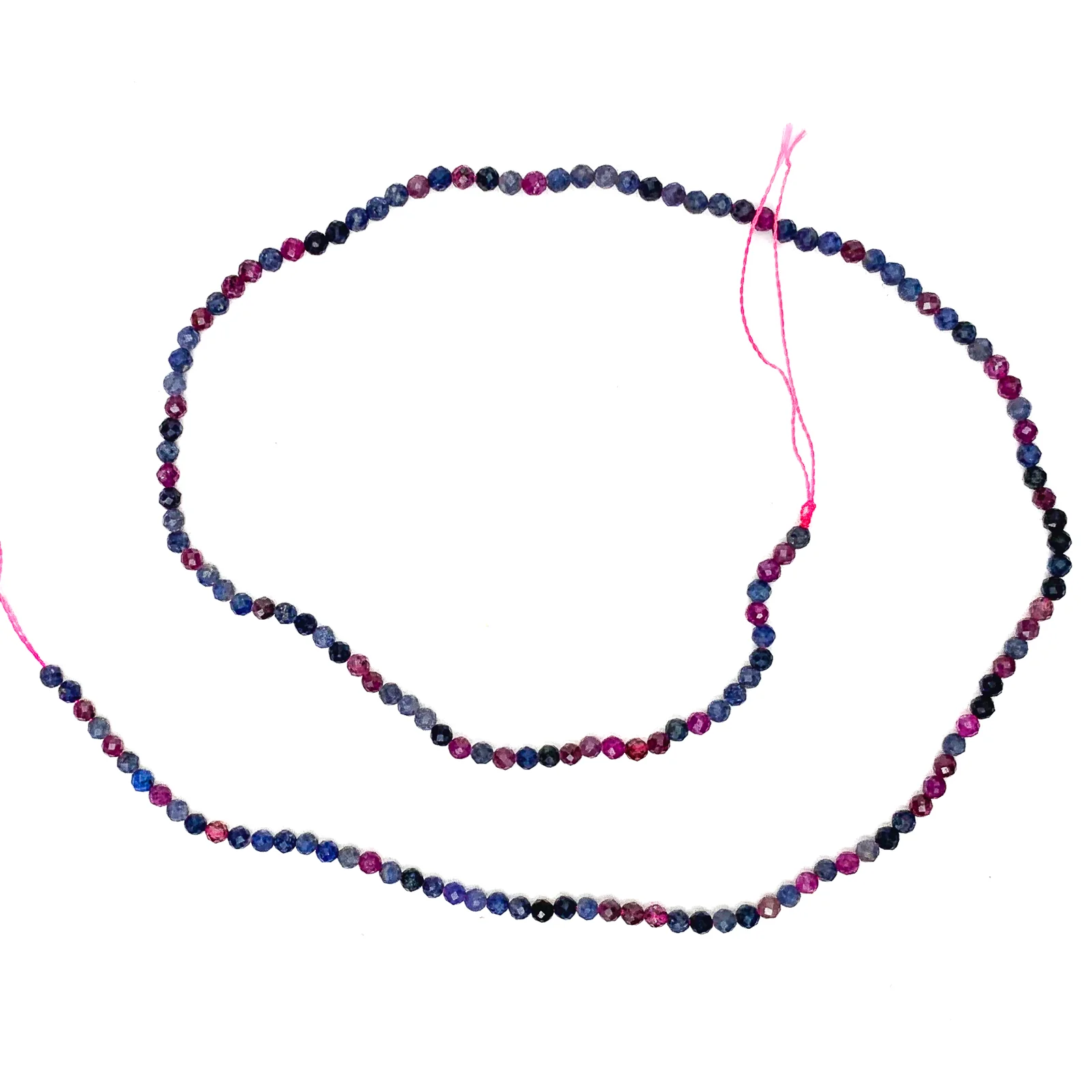 Sapphire Pink / Blue Mix 2.5mm Faceted Rounds Bead Strand - Image 2