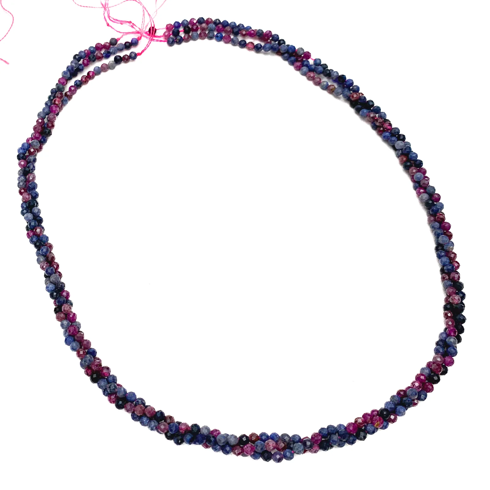 Sapphire Pink / Blue Mix 2.5mm Faceted Rounds Bead Strand - Image 3
