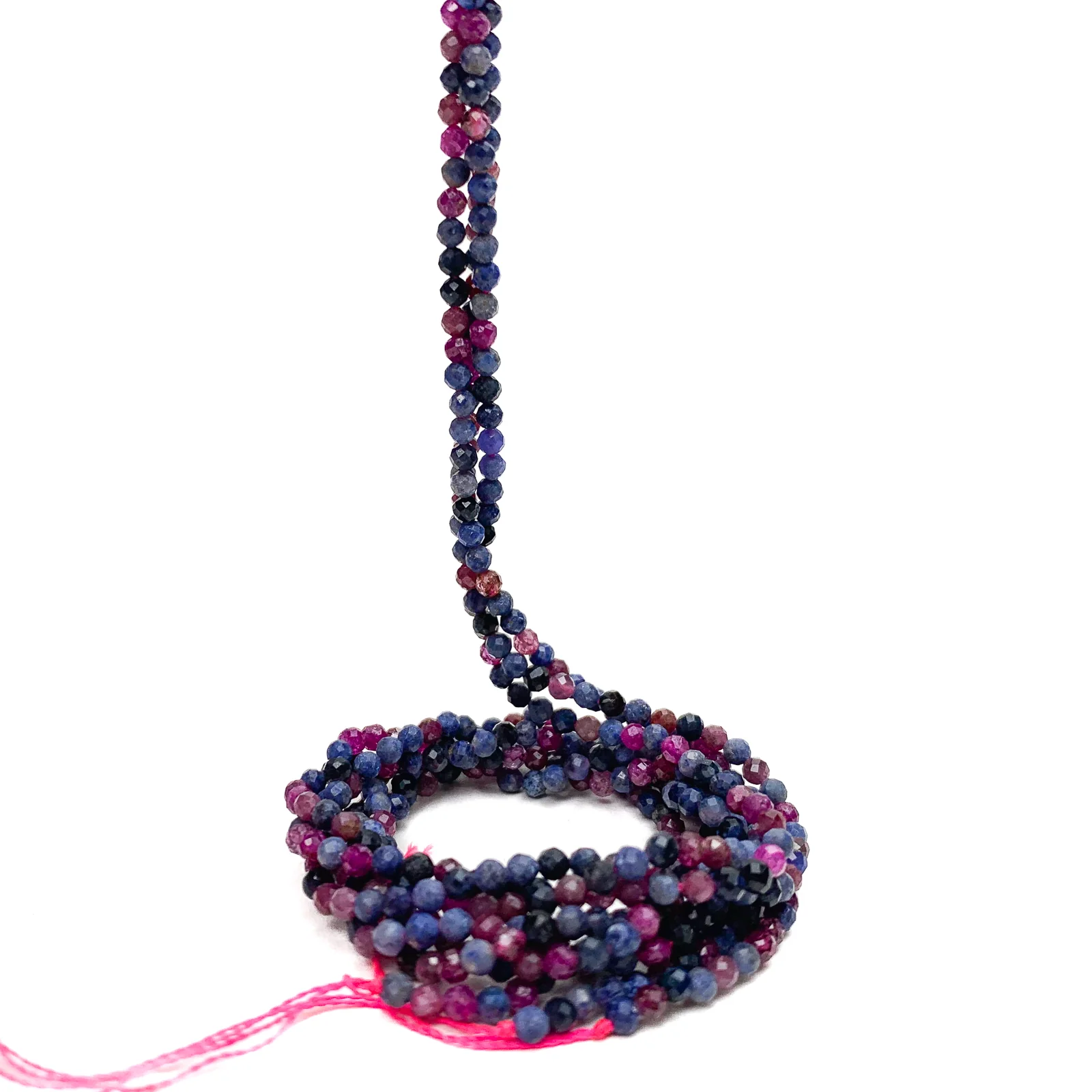 Sapphire Pink / Blue Mix 2.5mm Faceted Rounds Bead Strand - Image 4