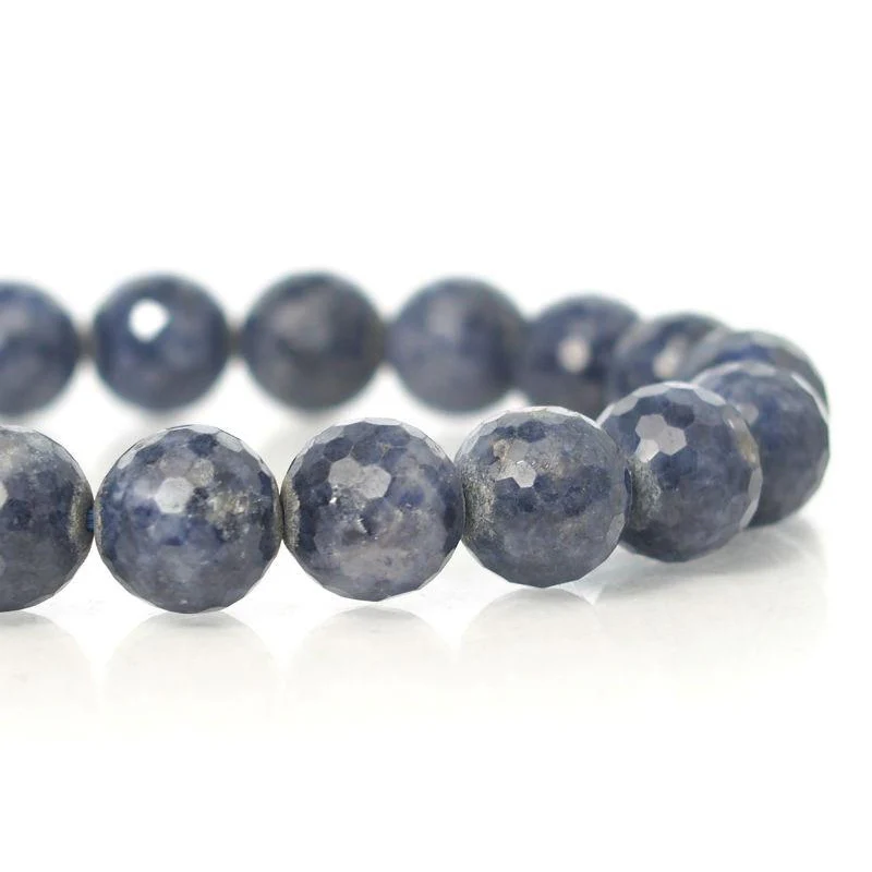 Sapphire Faceted Stretch Bracelet 11mm - Image 3