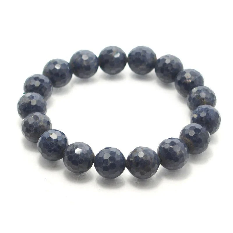 Sapphire Faceted Stretch Bracelet 13.5mm - Image 2