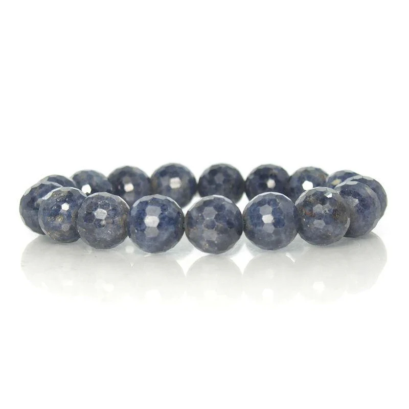 Sapphire Faceted Stretch Bracelet 13.5mm - Image 3