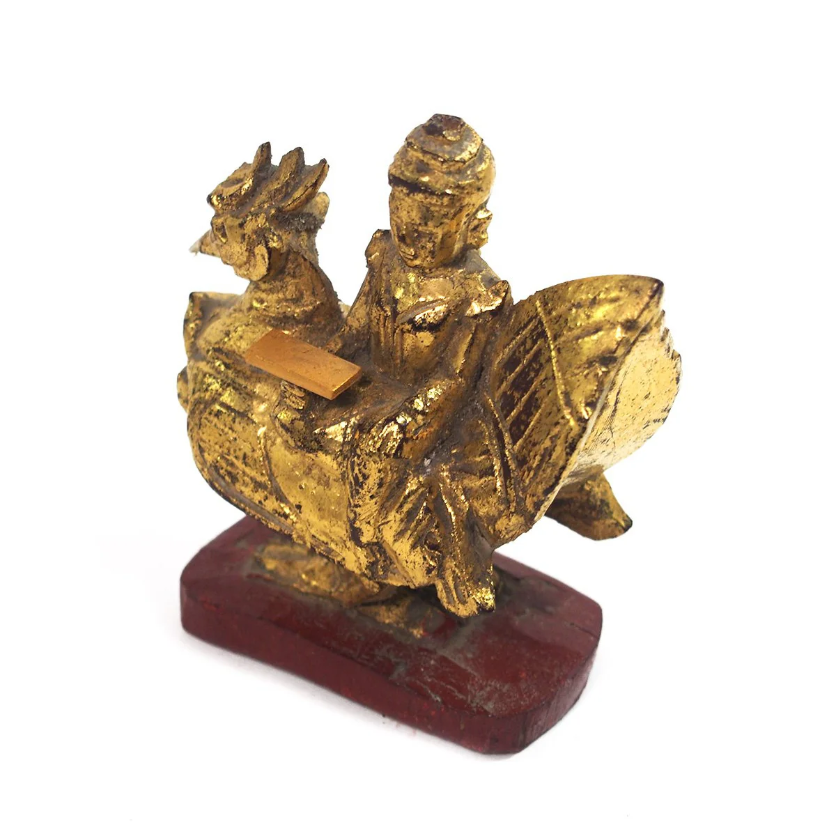 Saraswati Goddess Golden Leaf Figure Small from Burma known as Thurathadi Dewi - Image 4
