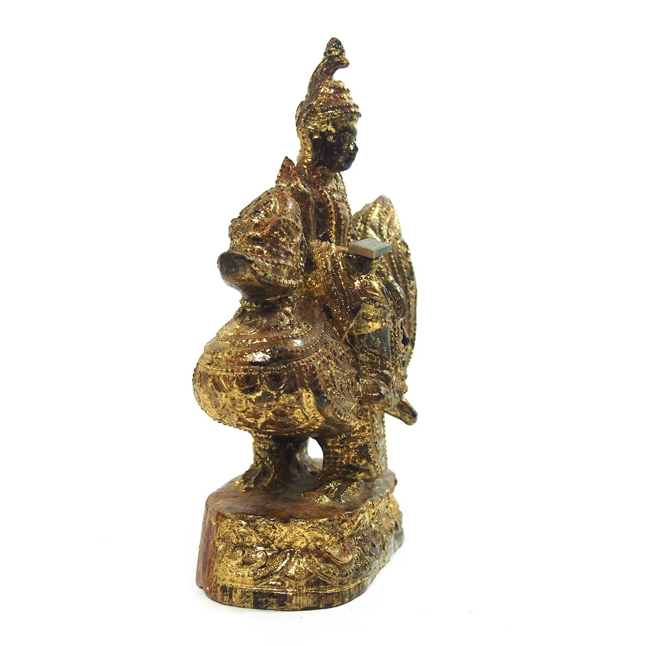 Saraswati Black Lacquer Golden Leaf Figure from Burma known as Thurathadi Dewi - Image 3