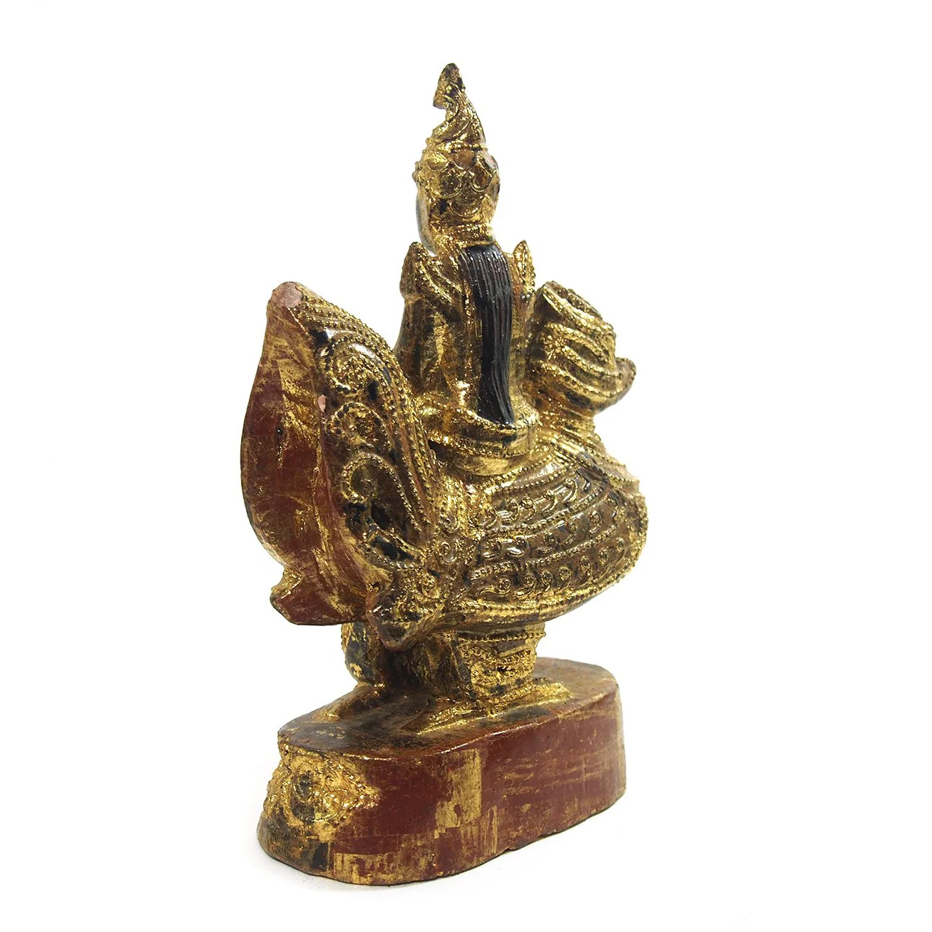 Saraswati Black Lacquer Golden Leaf Figure from Burma known as Thurathadi Dewi - Image 4