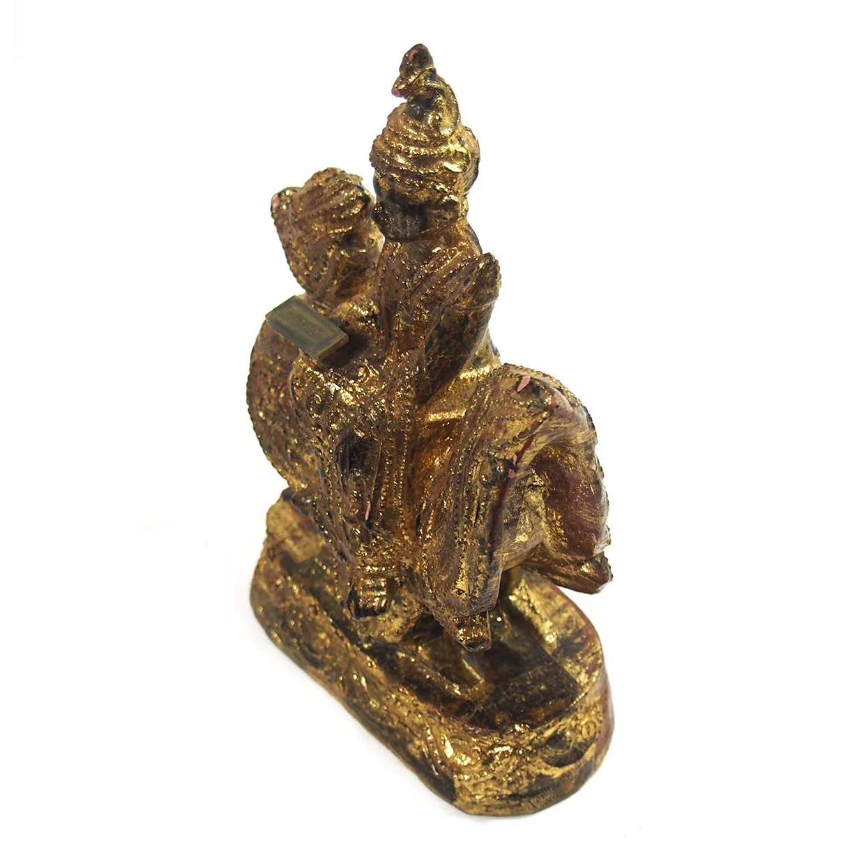Saraswati Black Lacquer Golden Leaf Figure from Burma known as Thurathadi Dewi - Image 5