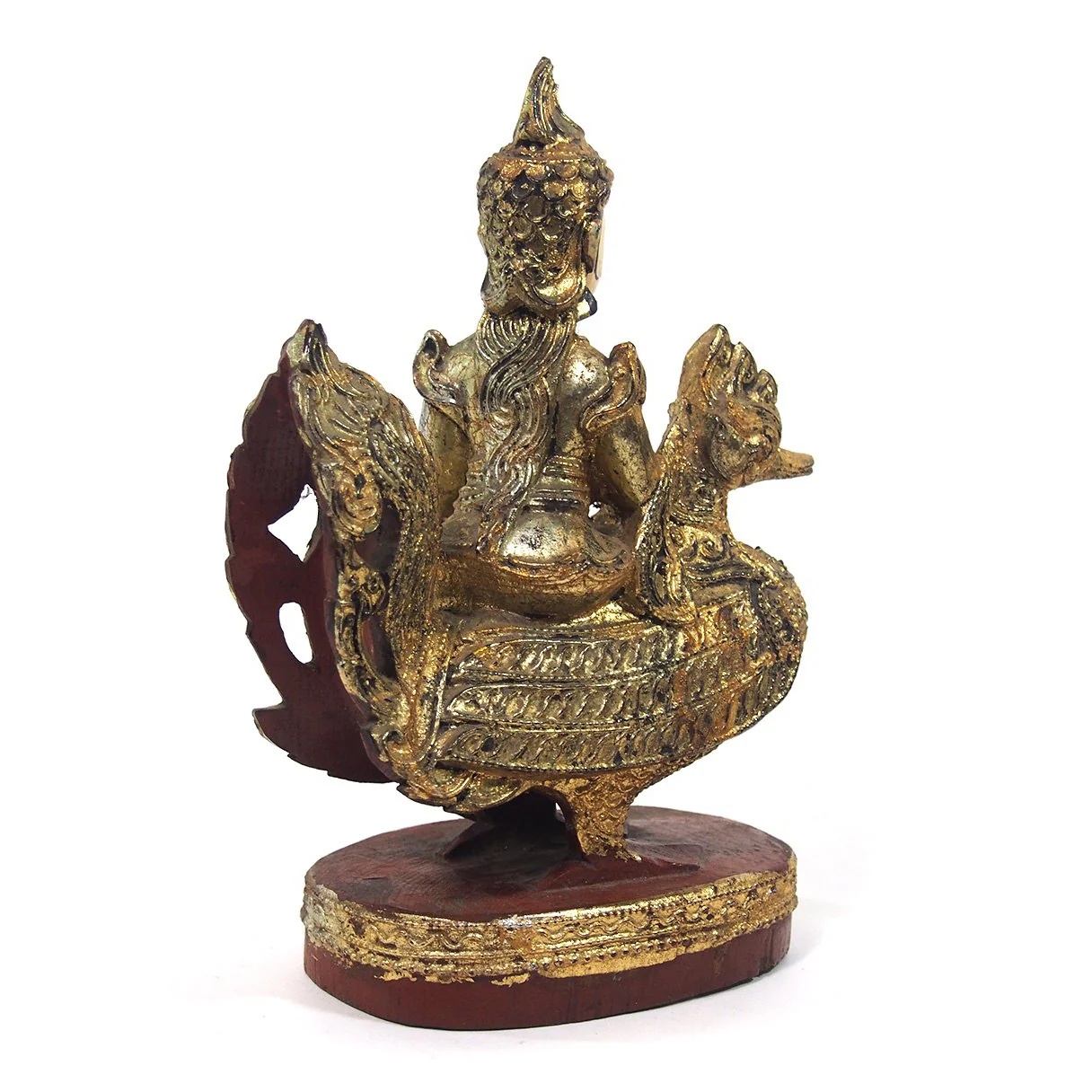 Saraswati Polychrome with Golden Leaf Large Figure from Burma known as Thurathadi Dewi - Image 3