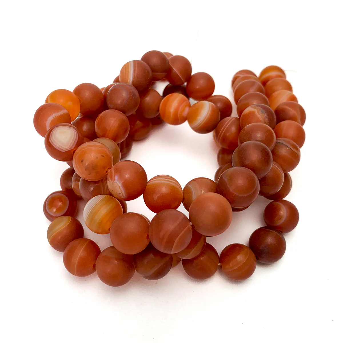 Sardonyx 10mm Matte Rounds - Image 3