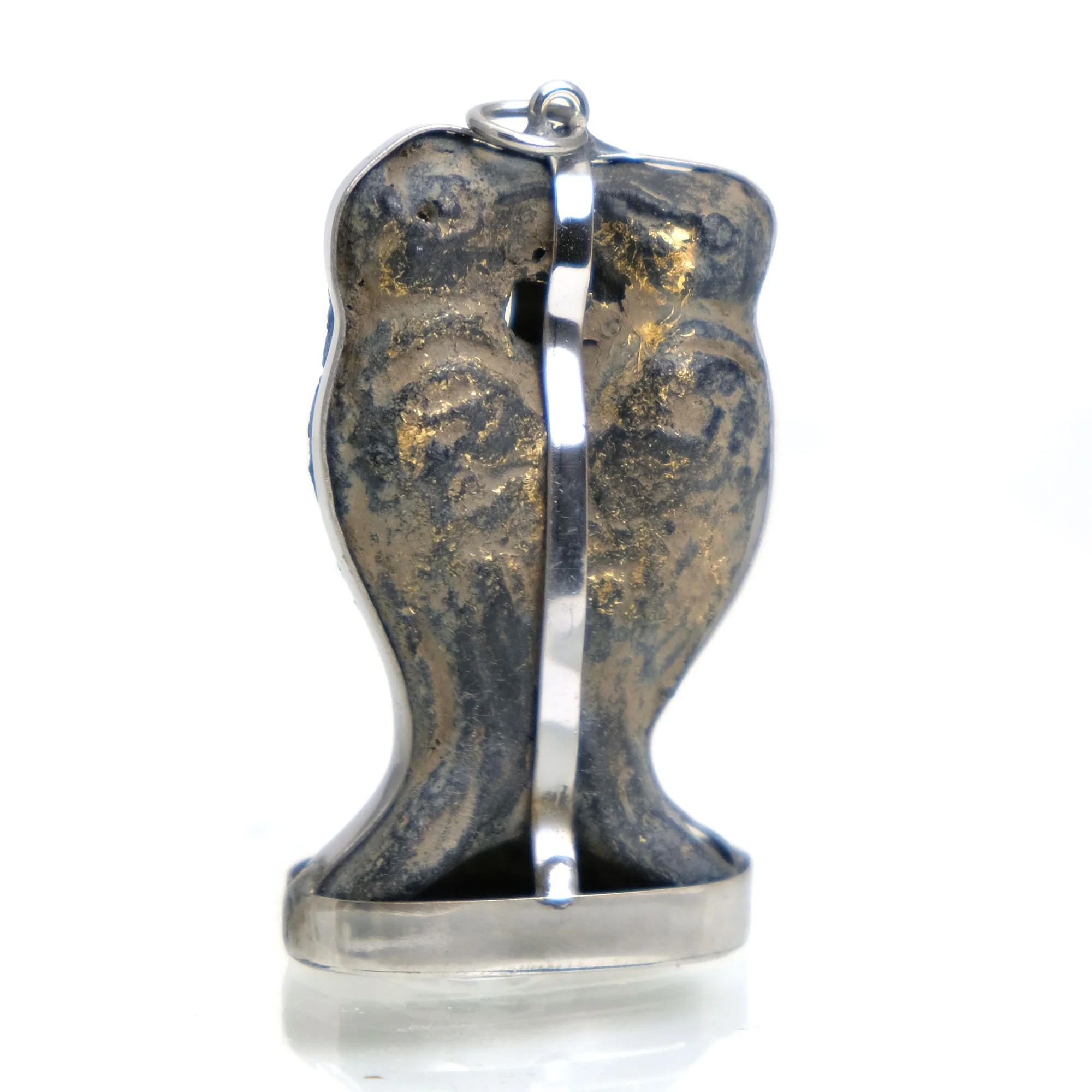 Sarika "Golden Tongue" Love Birds Thai Terracotta Amulet Pendant - Image 3