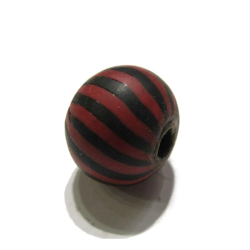 "Barbershop Swirl" Glass Round Trade Bead Necklace/Strand or Loose - Image 5