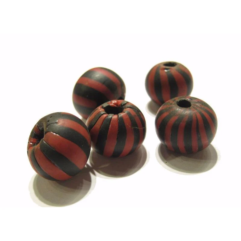 "Barbershop Swirl" Glass Round Trade Bead Necklace/Strand or Loose - Image 7