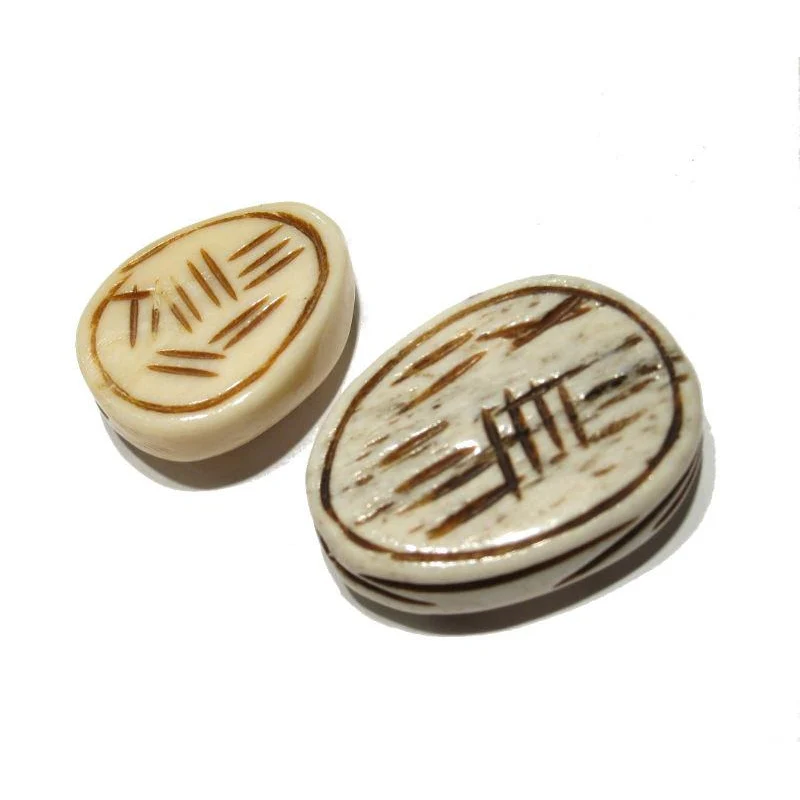 Scarab Hand Carved Cow Bone Bead - Image 4