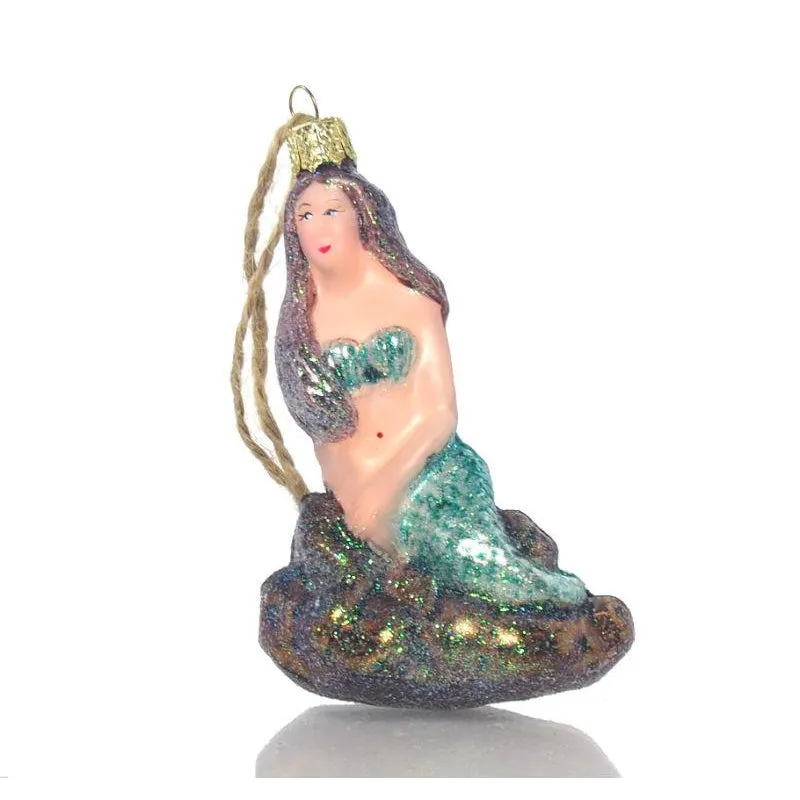 Seaside Mermaid Glass Ornament - Image 2
