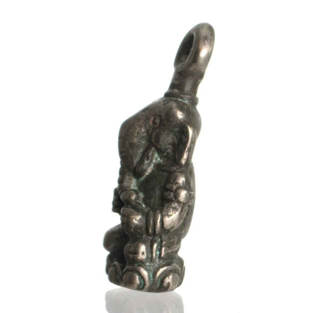 Seated Ganesha "German Silver" Amulet Pendant - Image 2