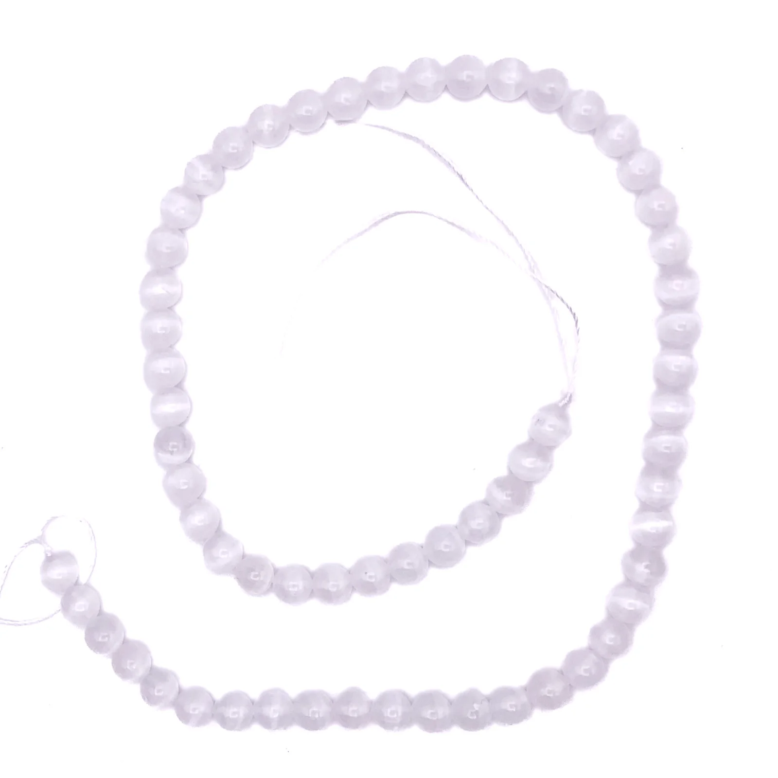 Selenite 6mm Smooth Rounds Bead Strand - Image 3