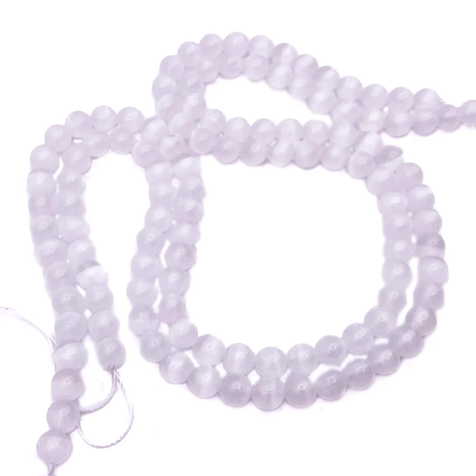 Selenite 6mm Smooth Rounds Bead Strand - Image 4