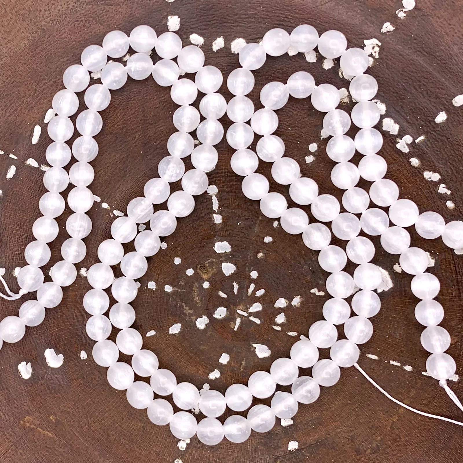 Selenite 6mm Smooth Rounds Bead Strand - Image 8