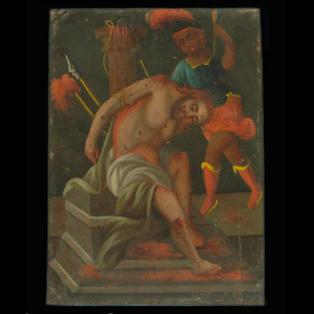 19th Century Original Retablo Señor de los Azotes or Lord of the Whips #54 - Image 2
