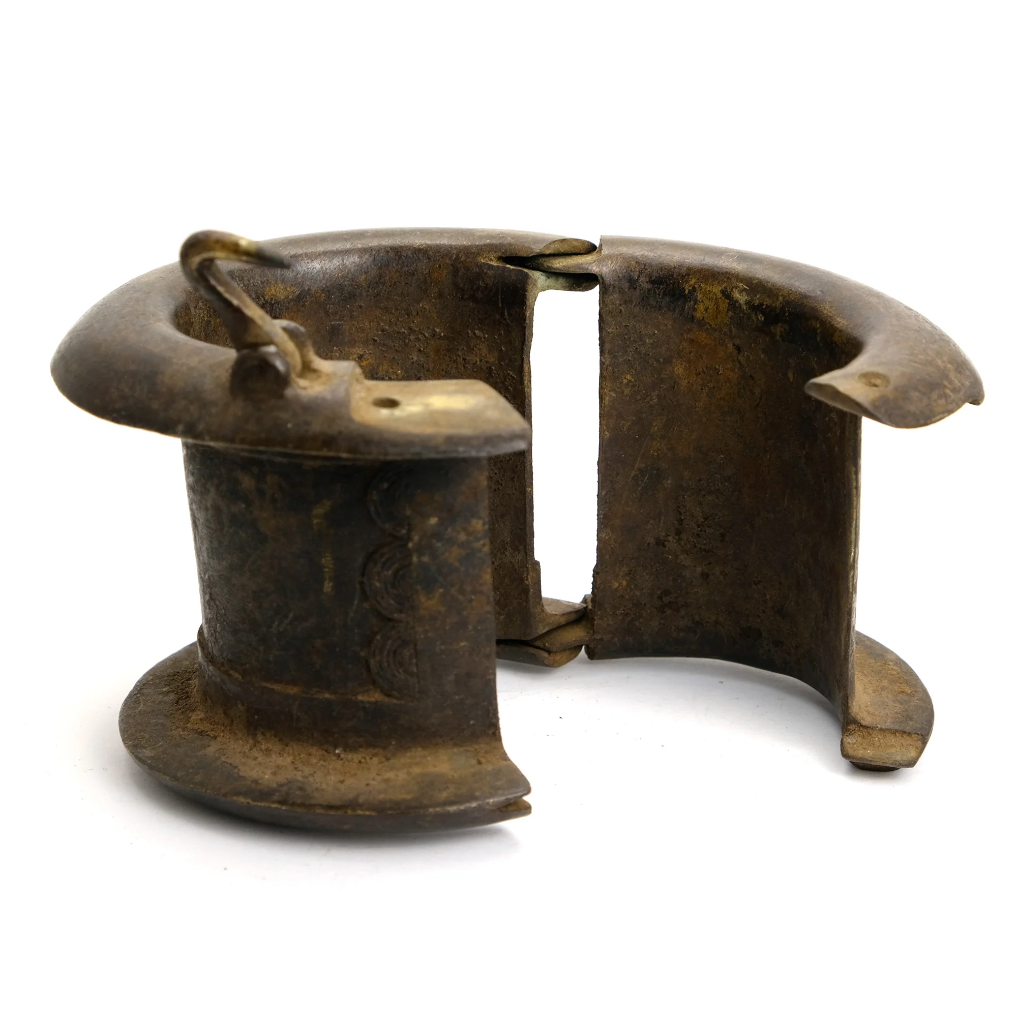 Senufo Hinged Bangle Bracelet Large and Rare from Cote d'Ivoire - Image 2
